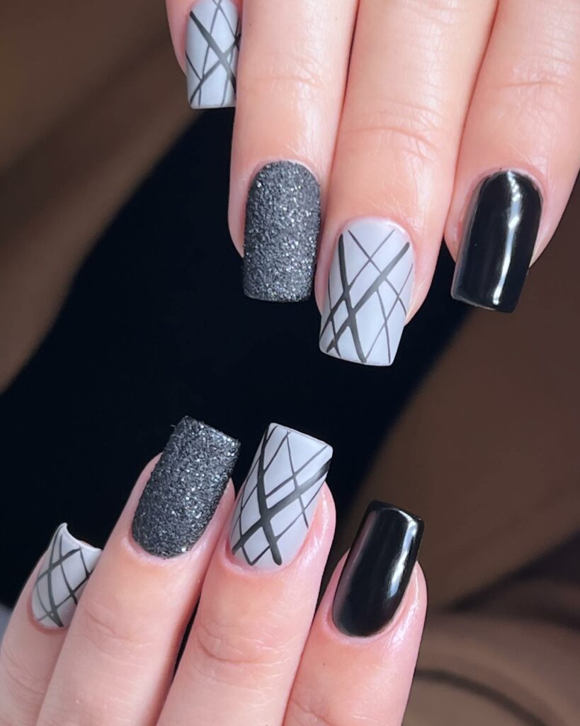 27 Grey and Black Nails For Sleek Sophistication - Fashion Drips
