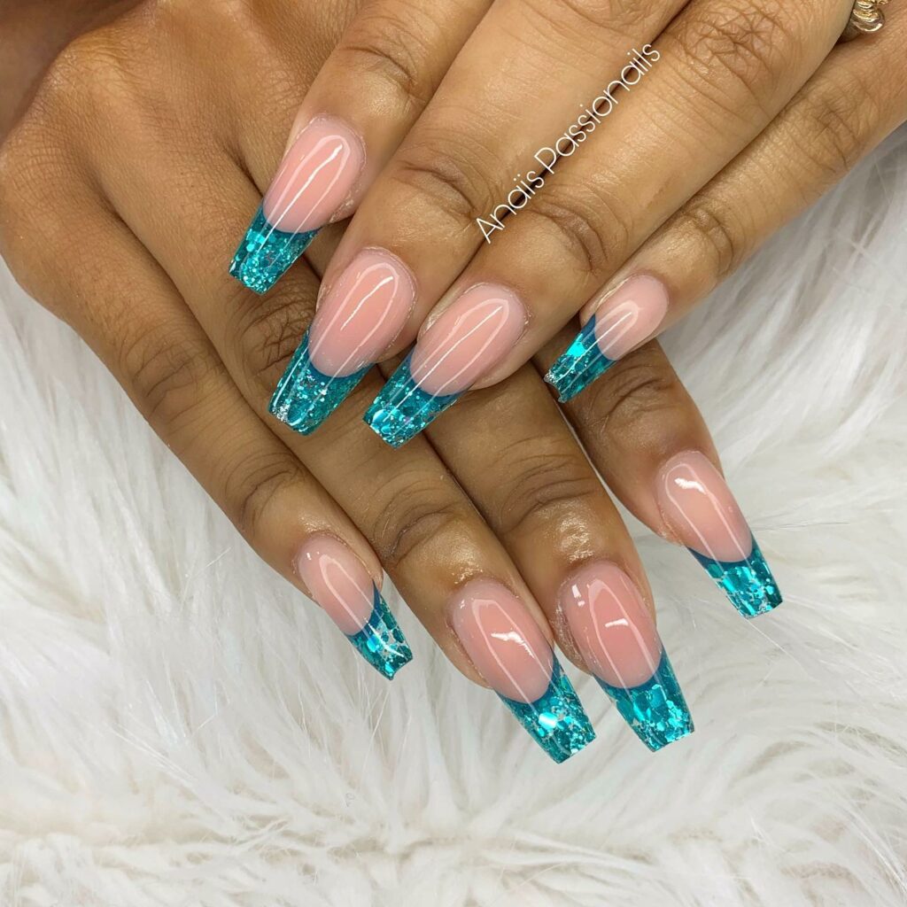 Deep Teal French Tip Nails — Lots of Lacquer