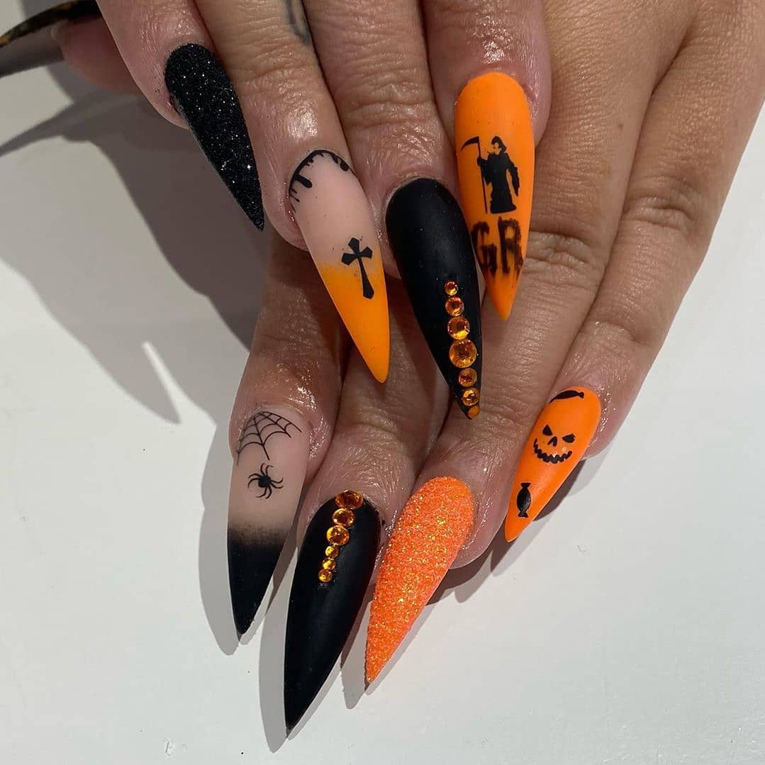 33+ Bold Black And Orange Ombre Nails [2024] - Nail Designs Daily
