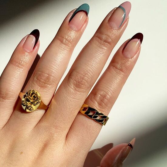 Trending Fall Nails abstract french tips